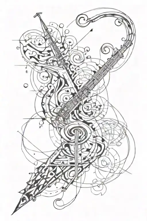 abstract design writing, music, art, love tattoo design idea
