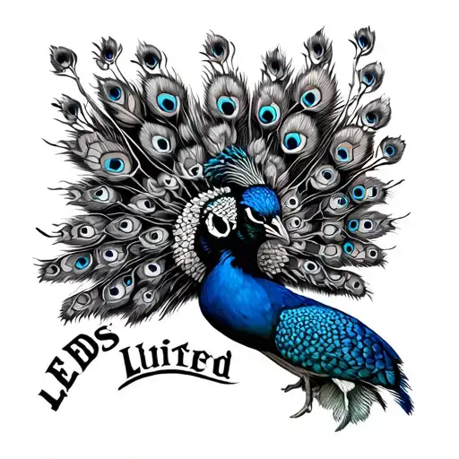 Leeds United Peacock tattoo design idea