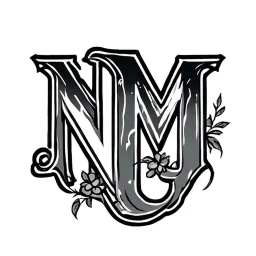 Combine letters N J B M tattoo design idea