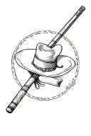 pool stick western tattoo design idea