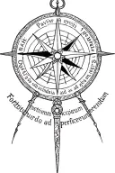 web of wyrd with vegvisir viking compass with the phrase patientia ad accipiendum, fortitudo ad perficiendum tattoo design idea