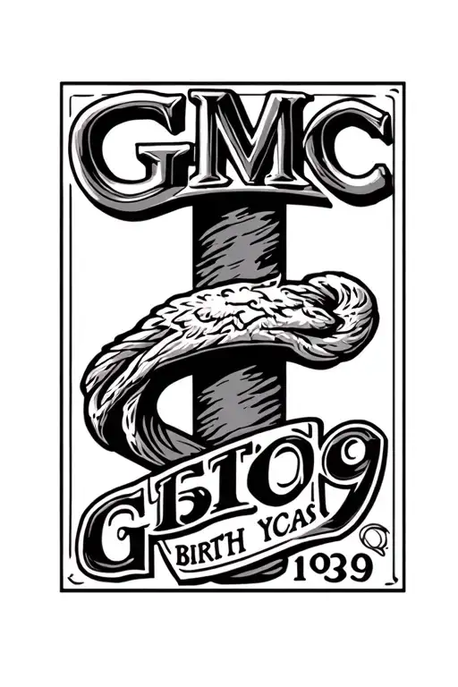 gmc 1939 birth year tattoo design idea