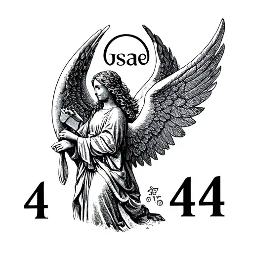 444 angel number with a name Israel  tattoo design idea