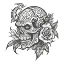 Make a sketch of a memorable old-school tattoo for a man who has worked as a rescuer for 10 years tattoo design idea