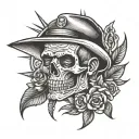Make a sketch of a memorable old-school tattoo for a man who has worked as a rescuer for 10 years tattoo design idea