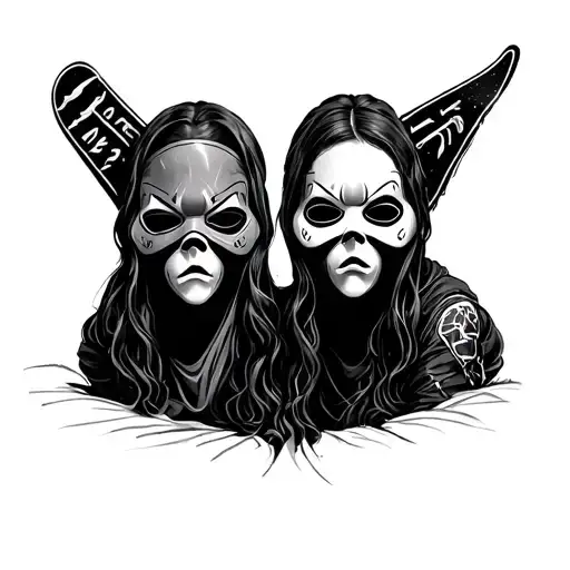 hear no evil see no evil speak no evil  with ski Masks tattoo design idea