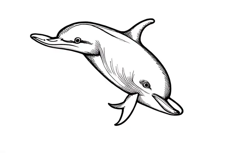 calm dolphin tattoo design idea