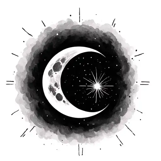 moon halo tattoo design idea