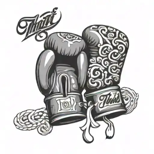 Thai boxing gloves tattoo design idea