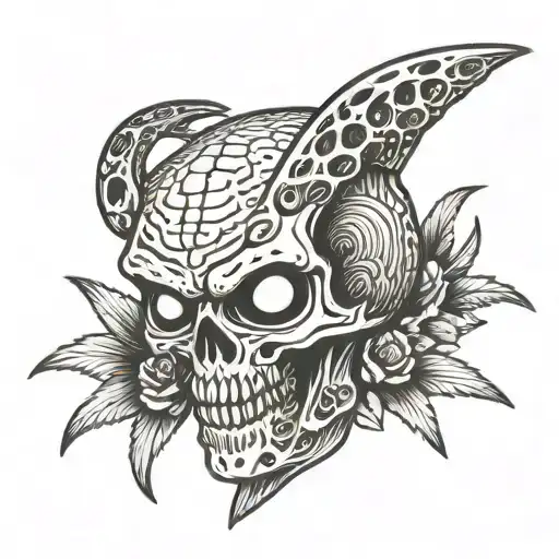 ALIEN SKULL tattoo design idea