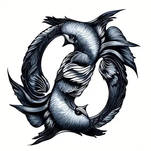 Gemini Pisces tattoo design idea