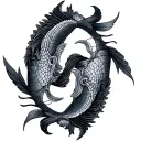 Gemini Pisces tattoo design idea