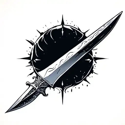 straight dagger tattoo design idea