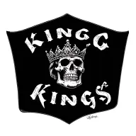 "king of kings" words on a banner with a skull tattoo design idea
