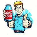 vault boy from fallout thumbs up holding Nuka cola tattoo design idea