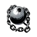 ball and chain tattoo design idea