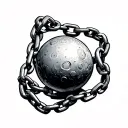 ball and chain tattoo design idea