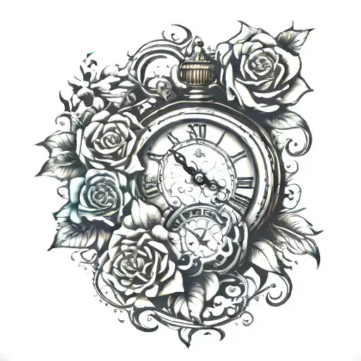 time waits for no one tattoo design idea