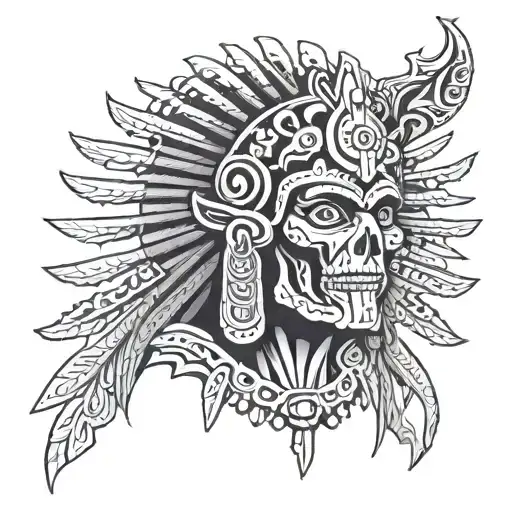 aztec god of death I fear tattoo design idea
