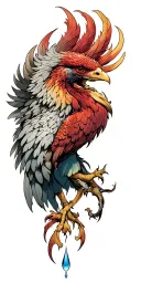 phenix  with a tear drop tattoo design idea