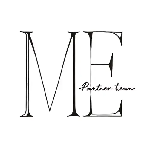 PartnerTatoo from letters M and E, Fine Line embedded in the word team tattoo design idea