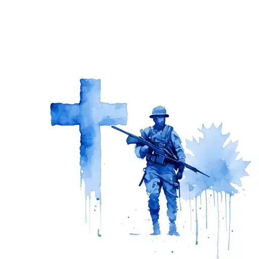 christian canadian soldier tattoo design idea