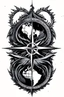 Gemini, compass, world tattoo design idea