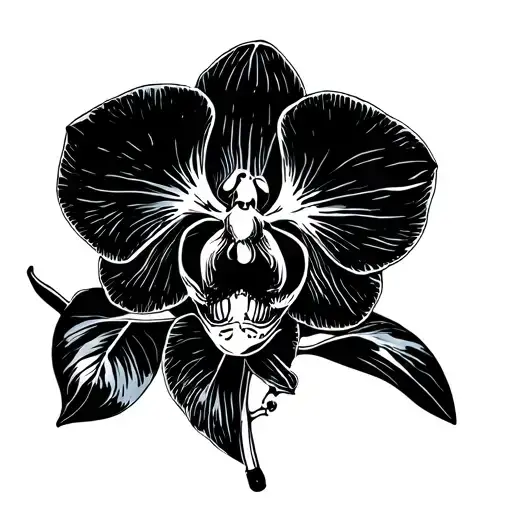 meat eating orchid tattoo design idea