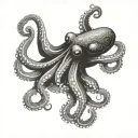 big black octopus tattoo design idea