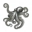 big black octopus tattoo design idea
