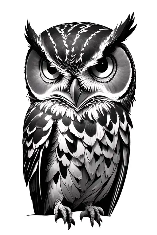 owl eyes looking tattoo design idea