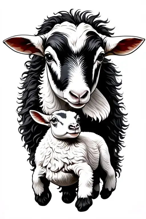 show lamb 4 crosss, sibling bond represented tattoo design idea