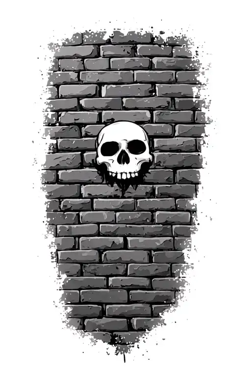 Brick wall background tattoo design idea