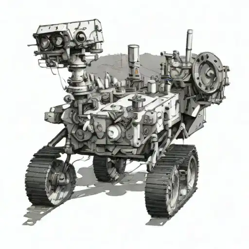 rover nasa curiosity with good realism tattoo design idea