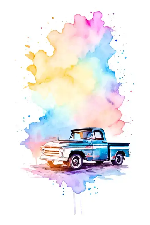 72 Chevy pickup dad memorial tattoo tattoo design idea