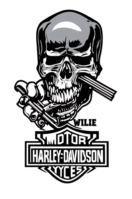 Willie G Harley Davidson logo tattoo design idea