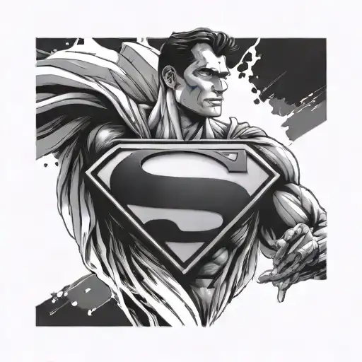 C JUS HOW inside the superman logo outline tattoo design idea