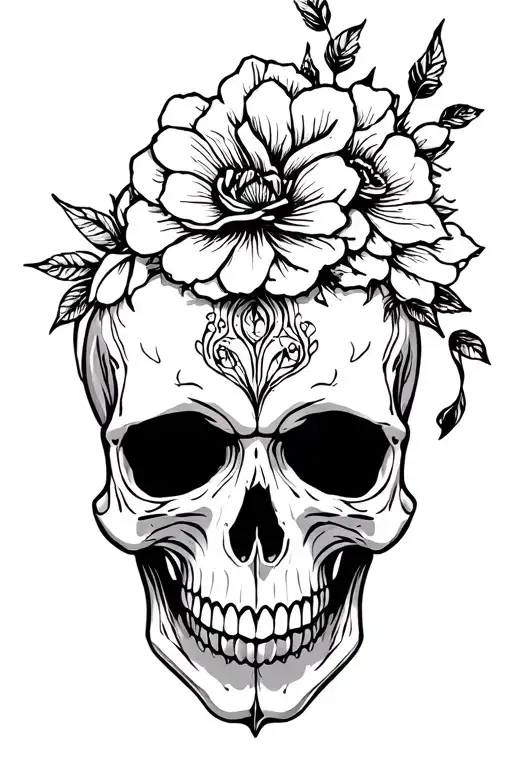 Negative Space with skull tattoo design idea