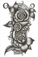 the word sonder going down my neck with the letter o is the shaped of the flower and the stem going down with the words tattoo design idea