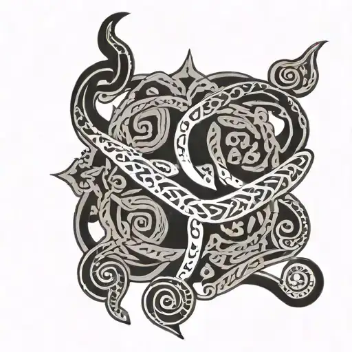 Ancient Finnish symbol intertwined tattoo design idea