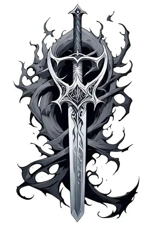 frostmourne sword x shadowmourne tattoo design idea