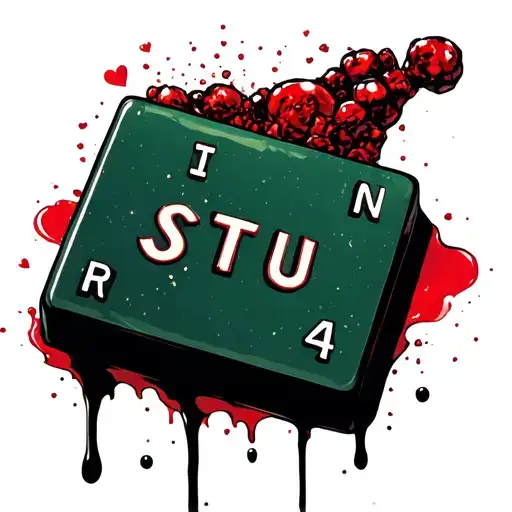 I ❤️ STU on bloody scrabble tiles tattoo design idea