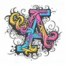 initial A and D tattoo design idea