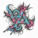 initial A and D tattoo design idea