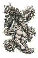 zeus y poseidon tattoo design idea