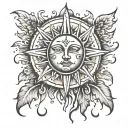 sun shining and raining   tattoo design idea