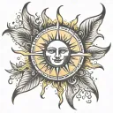 sun shining and raining   tattoo design idea