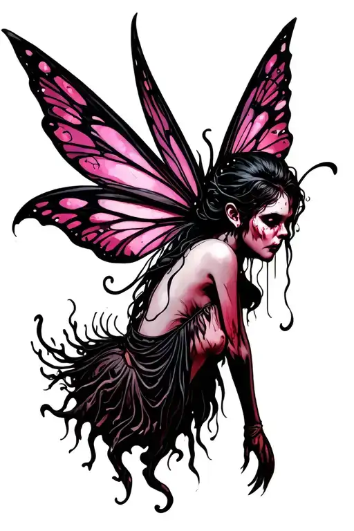 evil fairy tattoo design idea