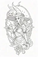 Spooky Mythical Witchy tattoo design idea