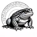 Toad and sun tattoo design idea